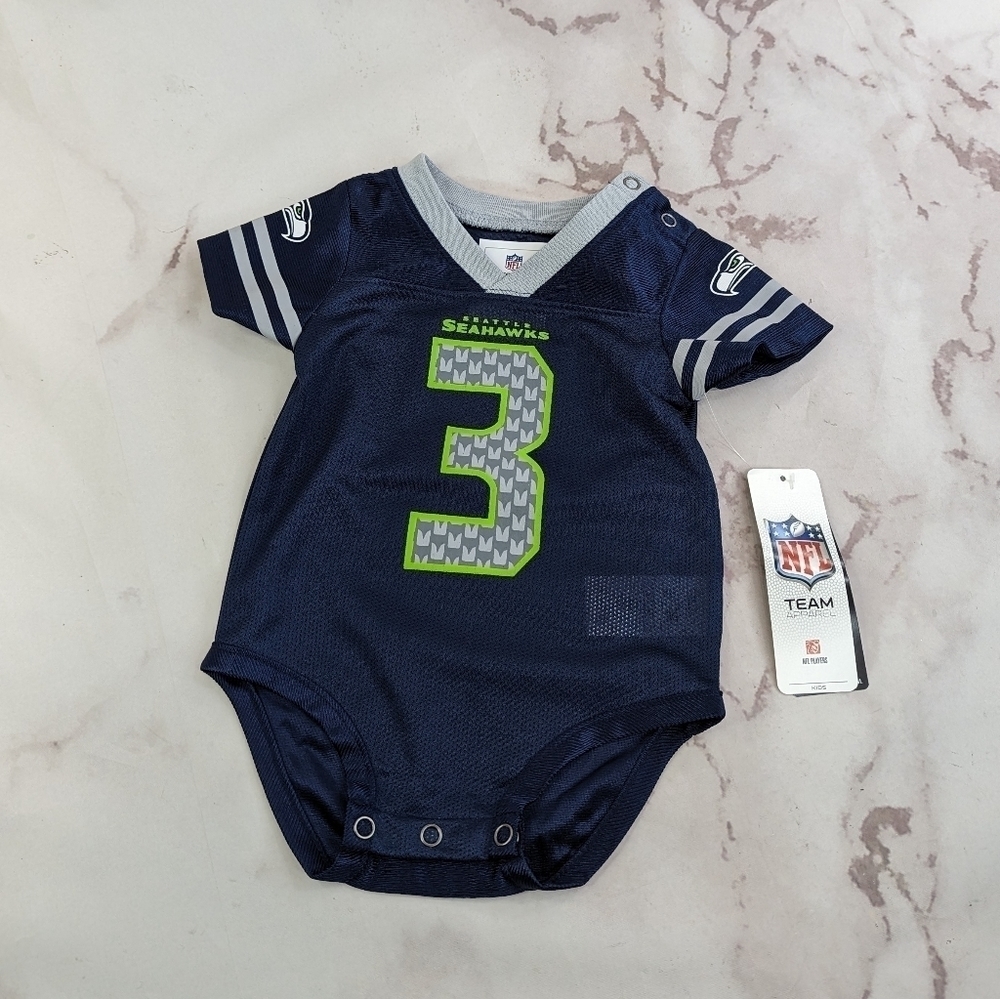 Seattle Seahawks Baby Jersey 3 6 Months NFL Team Apparel 3 Wilson Russel